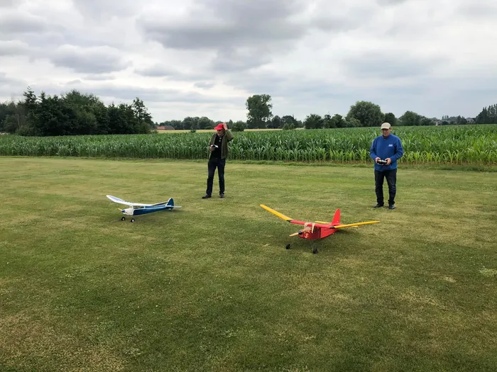 Rij klassieke modellen langs de grasbaan